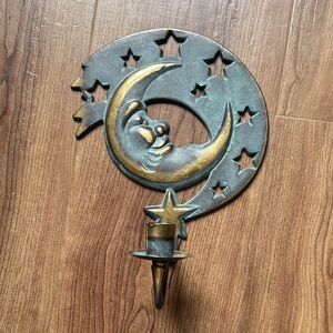 Celestial Moon and stars PartyLite wall sconce candle holder vintage